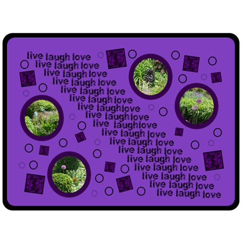 Live Laugh Love Purple Bubbles Extra Large Fleece Blanket 2 By Catvinnat 80 x60  Blanket Front