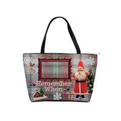 Old fashioned Santa Christmas classic shoulder bag 2 sides  - Classic Shoulder Handbag
