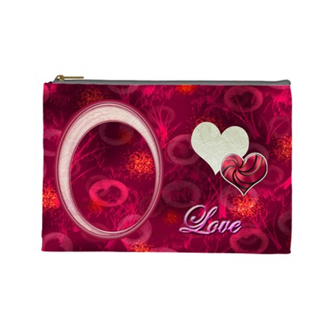 I Heart You Love  Large Cosmetic Bag By Ellan Front