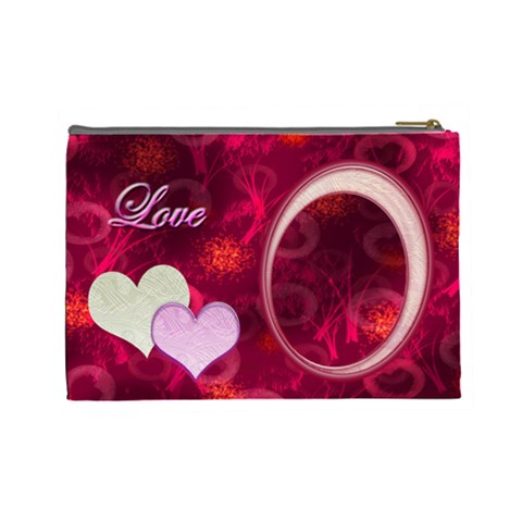 I Heart You Love  Large Cosmetic Bag By Ellan Back