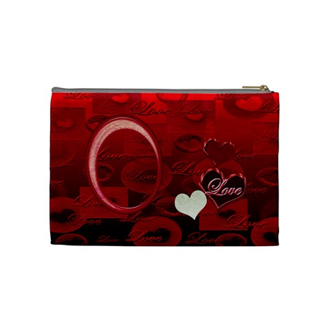 I Heart You Red Love Medium Cosmetic Bag By Ellan Back