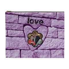 love & laughter purple heart extra large cosmetic bag - Cosmetic Bag (XL)
