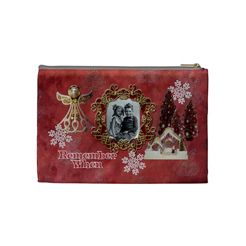 Remember When Christmas Medium Cosmetic Bag By Ellan Back
