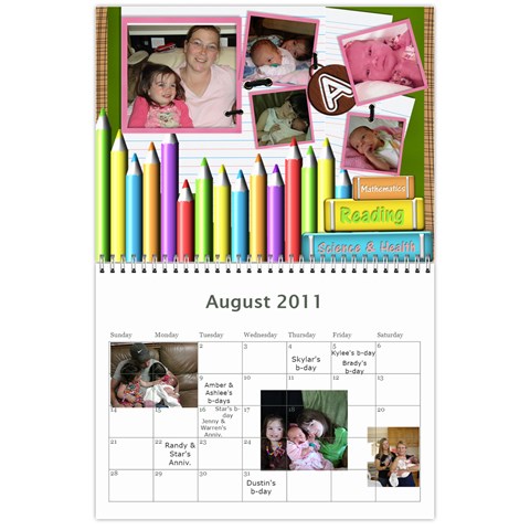 Mom s Calendar 2011 By Sharon Kelley Aug 2011