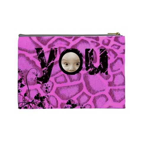 Love You Pink Animal Cosmetic Bag By Catvinnat Back