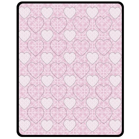 Charming Pink Hearts Medium Fleece Blanket By Klh 60 x50  Blanket Front