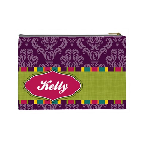 Bright Patterns Large Cosmetic Bag By Klh Back