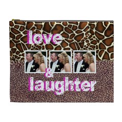 animal print love & laughter extra large cosmetic bag - Cosmetic Bag (XL)