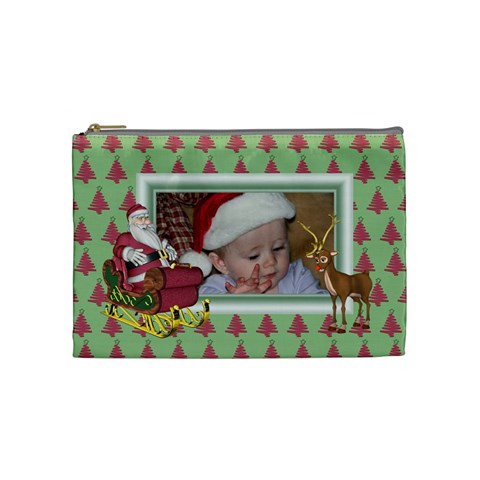 Here Comes Santa Cosmetic Bag (medium) 2 By Spg Front