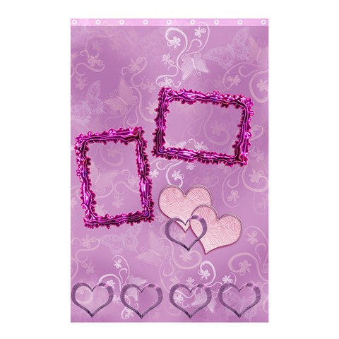 Purple Lavander Butterfly Shower Curtain With Frill Frame Hearts By Ellan Curtain(48  X 72 ) - 42.18 x64.8  Curtain(48  X 72 )