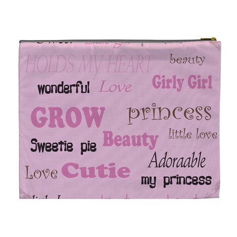 Girly Princess Xl Cosmetic Bag By Danielle Christiansen Back