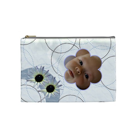 White Daisy Medium Cosmetic Case By Joan T Front