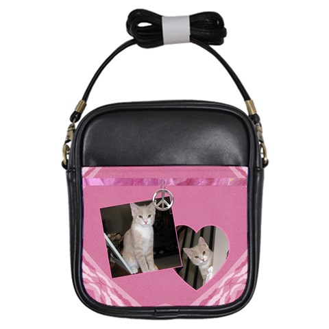 Pink Peace Girls Sling Bag By Lil Front