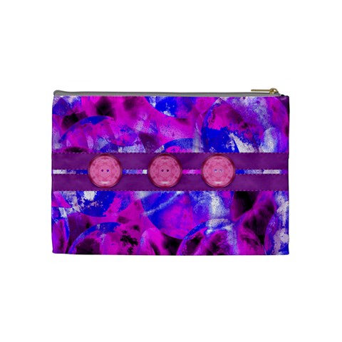 Pink Plums Medium Cosmetic Case By Joan T Back