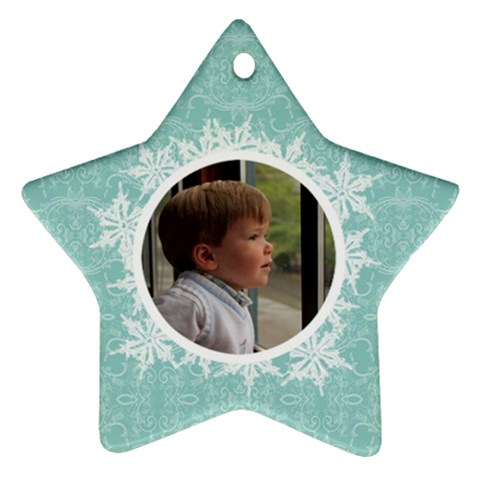 Tiffany Blue Snowflake Star Ornament By Klh Front