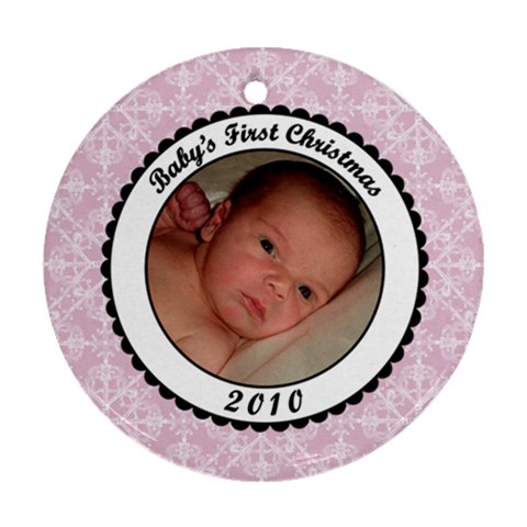 Baby s First Christmas 2010 Pink Ornament By Klh Front