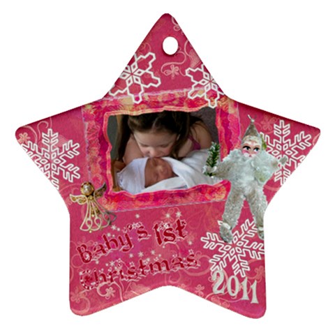 Angel Santa Baby s 1st Christmas Pink 2023 Ornament  130 By Ellan Front