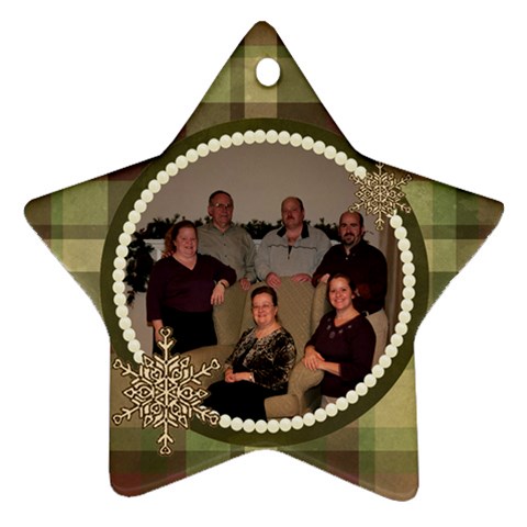 Snowflake Star Christmas Ornament By Klh Front
