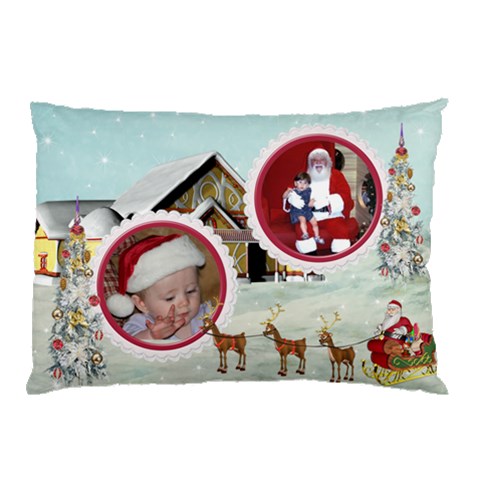 Here Comes Santa Pillow3 By Spg 26.62 x18.9  Pillow Case