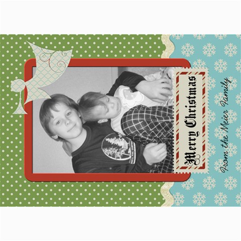 Merry Christmas Card With Angel By Martha Meier 7 x5  Photo Card - 1