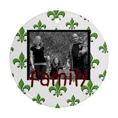 2 side family frame ornament - Round Ornament (Two Sides)