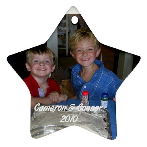 Cameron & Connor Ornament By Cindy Blair Speigle Back