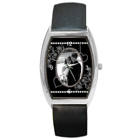 Diamond & Pearl Metal Barrel Style Watch By Lil Front