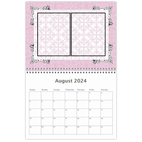 Charming Pink 2024 12 Month Calendar By Klh Aug 2024