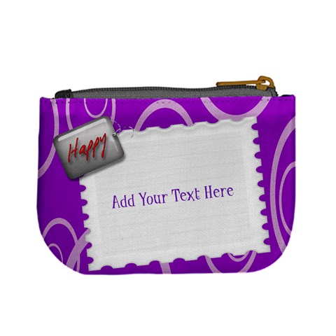 Purple Mini Custom Coin Purse By Happylemon Back