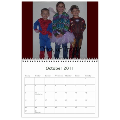 Chris Calendar By Kayla Oct 2011