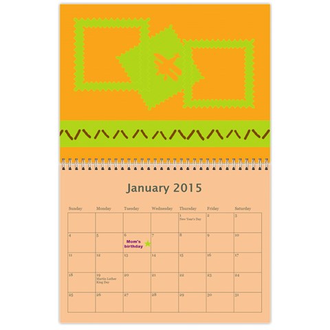 Calendar 12 Months Jan 2015