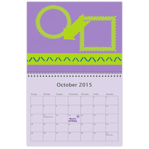Calendar 12 Months Oct 2015