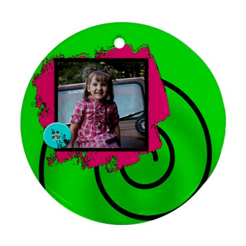 Wild Green/pink Ornament By Amanda Bunn Front