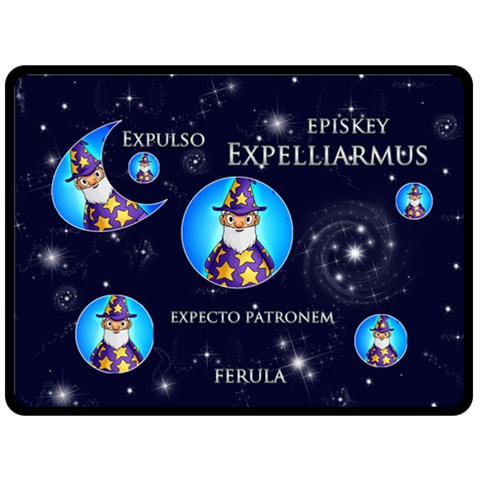 Expelliarmus Wizard Words Extra Large Magic Fleece By Catvinnat 80 x60  Blanket Front