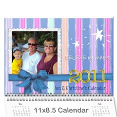christine xmas calendar present - Wall Calendar 11  x 8.5  (12-Months)