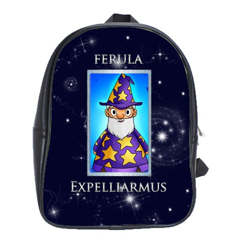 Expelliarmus Wizard Words Backpack Schoolbag By Catvinnat Front