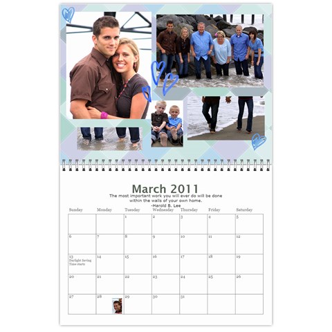 Bell Family Calendar 2011 By Emily Mar 2011