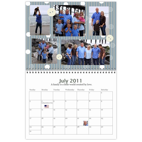 Bell Family Calendar 2011 By Emily Jul 2011