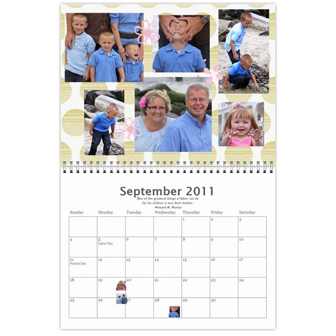 Bell Family Calendar 2011 By Emily Sep 2011