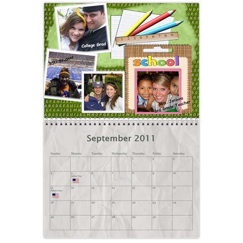 Family Calendar For Grandfather By Angela Sep 2011