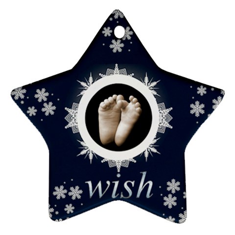 Wish Snowflake Star Ornament By Catvinnat Front