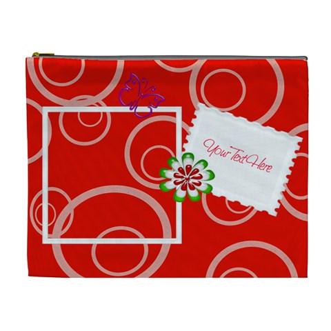 Red Swirls Custom Cosmetic Bag Xl By Happylemon Front