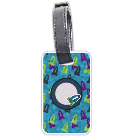 A Space Story Luggage Tag By Lisa Minor Back