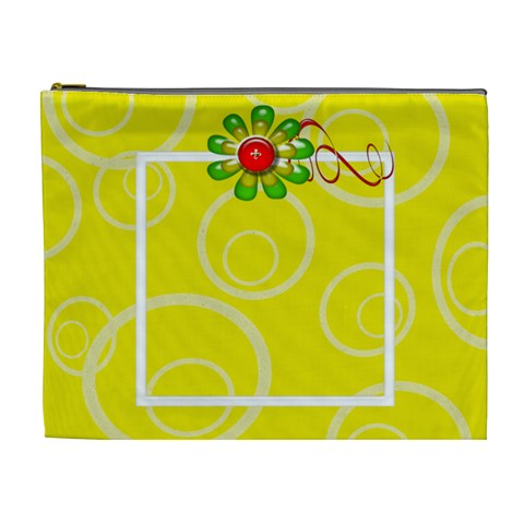 Yellow Swirls Custom Cosmetic Bag Xl By Happylemon Front