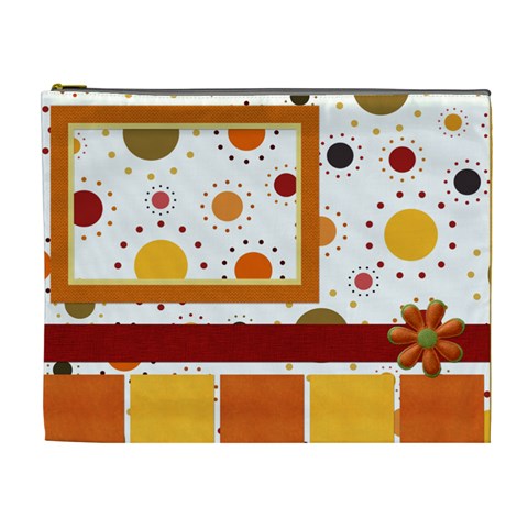 Tangerine Breeze Xl Cosmetic Bag By Lisa Minor Front