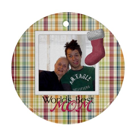 Worlds Best Mom Christmas Ornament By Lisa Minor Front