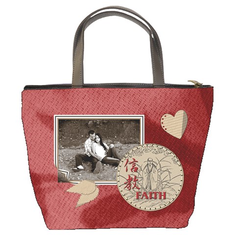 Peace & Faith Red Bucket Bag By Lil Back