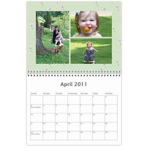 2011 Hunnell Calendar By Susan Apr 2011