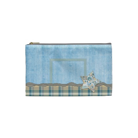 Boys Like Blue Small Cosmetic Bag By Lisa Minor Front