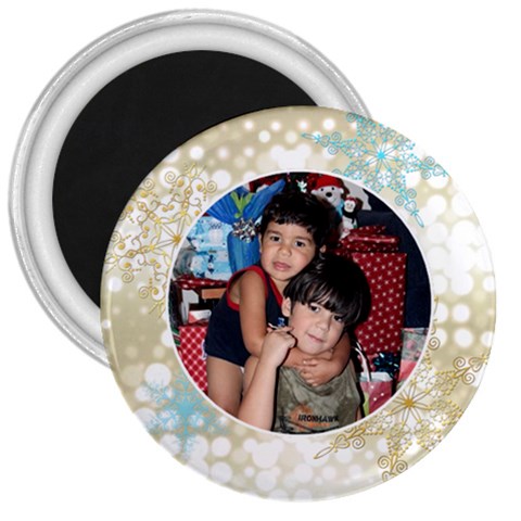 Xmas Swirl 3 Inch Magnet 02 By Ivelyn Front